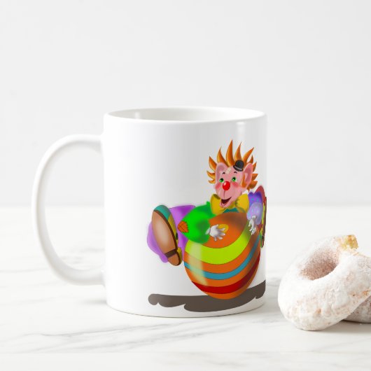 Happy Clown Tasse Circus - Ihre Farbe - Text (Mit Donut)