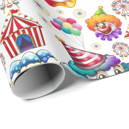 Happy Clowns Geschenkpapier (Rolleneckpunkt)