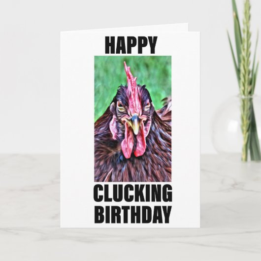 Happy Clucking Birthday Card Karte (Vorderseite)