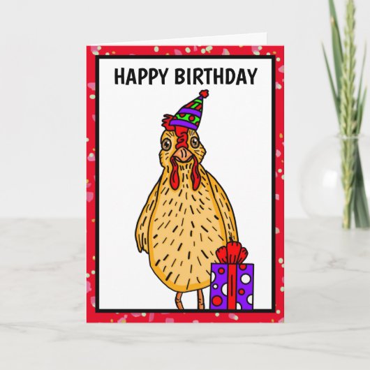 Happy Clucking Geburtstag Hühnerpuppe Karte (Vorderseite)