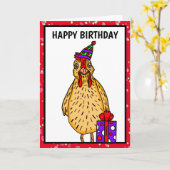 Happy Clucking Geburtstag Hühnerpuppe Karte (Gelbe Blume)