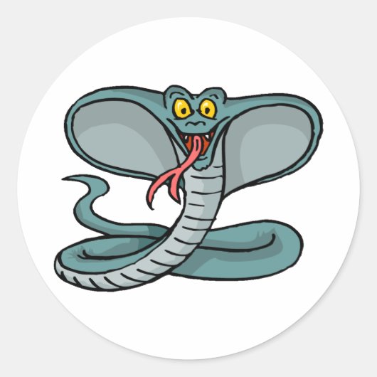 Happy Cobra Runder Aufkleber (Vorderseite)