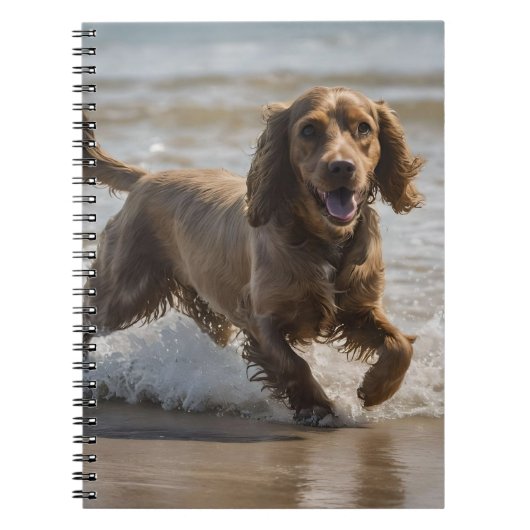 Happy Cocker Spaniel Beach Fun Day Notizblock (Vorderseite)