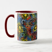 Happy Coffee Acrylic Hand bemalt Rustikale Moderne Tasse (Links)