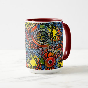 Happy Coffee Acrylic Hand bemalt Rustikale Moderne Tasse