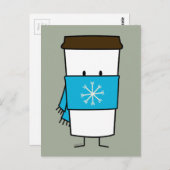 Happy Coffee Cup mit Schal Postkarte (Vorne/Hinten)