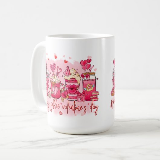 HAPPY COFFEE VALENTINSTAG KAFFEETASSE (Vorderseite Links)
