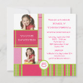 Happy Color Block Little Girl Party Einladung (Vorderseite)