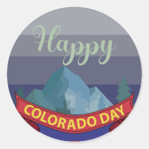 Happy Colorado Day Sign Runder Aufkleber