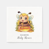 Happy Colorful Bee Baby Shower Serviette (Vorderseite)