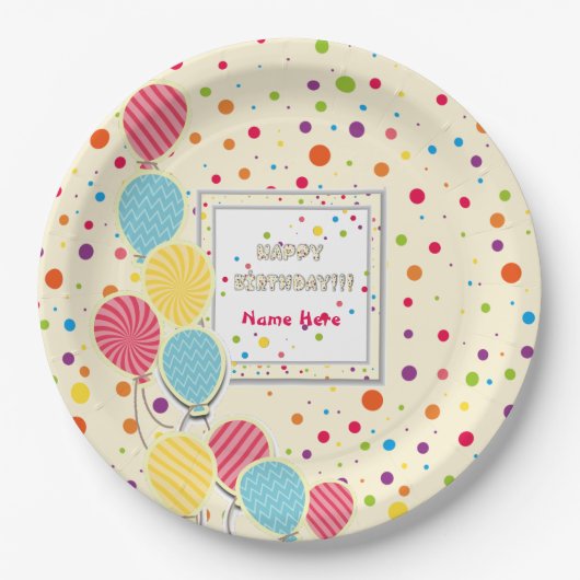Happy Colorful Birthday Paper Teller (Vorderseite)