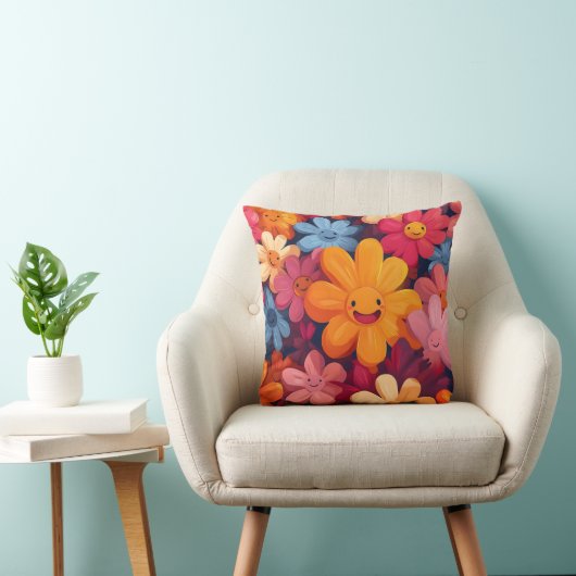 Happy Colorful Blume Pattern Kissen (Stuhl )
