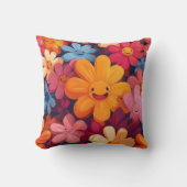 Happy Colorful Blume Pattern Kissen (Vorderseite)