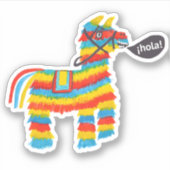 Happy Colorful burro piñata sagt "hola" Aufkleber (Vorderseite)