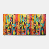 Happy Colorful Cat Family Schreibtischunterlage (Vorderseite)
