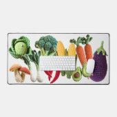 Happy Colorful Crochet Gemüse Pilz Collage Schreibtischunterlage (Tastatur & Maus)