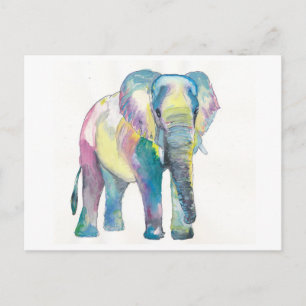 Happy Colorful Elephant Postkarte