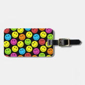 Happy Colorful Faces Pattern Gepäckanhänger (Vorderseite horizontal)