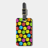 Happy Colorful Faces Pattern Gepäckanhänger (Vorderseite vertikal)