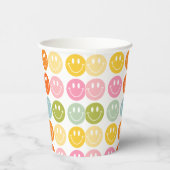 Happy Colorful Lächeln Gesichter Pappbecher (Rechts)