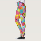 Happy Colorful Monsters Pattern Leggings (Links)