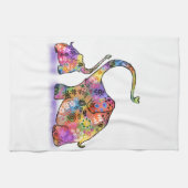 Happy Colorful Mother and Baby Elephant - Zeichnen Geschirrtuch (Horizontal)