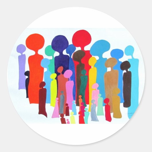 Happy Colorful People Sticker (Vorderseite)