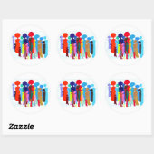 Happy Colorful People Sticker (Blatt)
