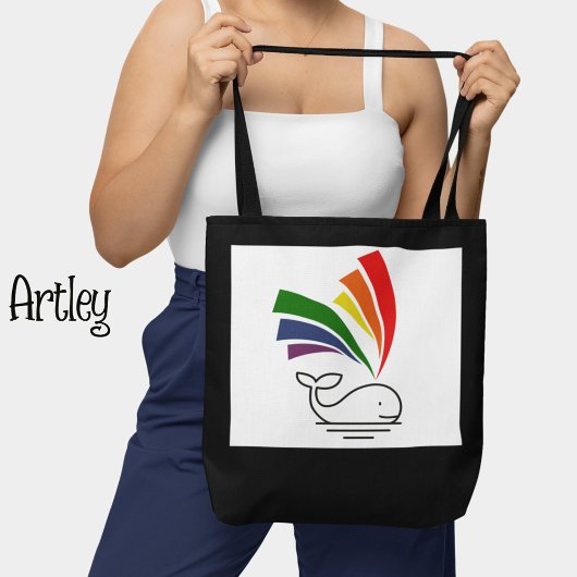 Happy Colorful Rainbow Gay Pride Whale Tasche