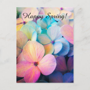 Happy Colorful Spring Flowers Postcard Postkarte