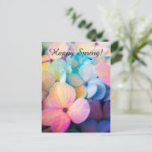 Happy Colorful Spring Flowers Postcard Postkarte (Stehend Vorderseite)
