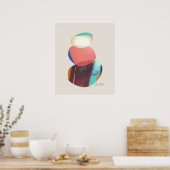 Happy Colorful Watercolor Stones Poster (Küche)