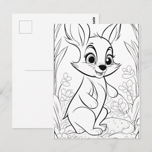 Happy Coloring Page Postkarte (Vorne/Hinten)