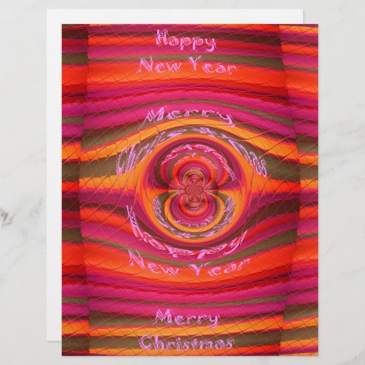 Happy Colors Frohe Weihnachten glückliche Neujahrs Briefbogen (Vorne/Hinten)