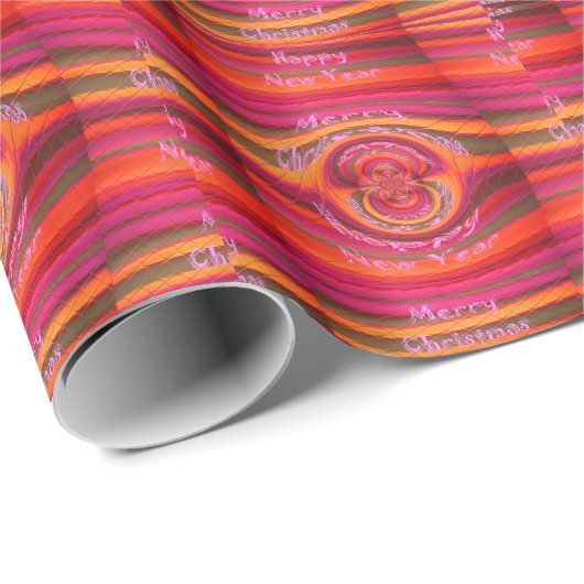 Happy Colors Frohe Weihnachten glückliche Neujahrs Geschenkpapier (Rolleneckpunkt)