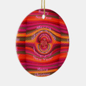 Happy Colors Frohe Weihnachten glückliche Neujahrs Keramikornament (Rechts)