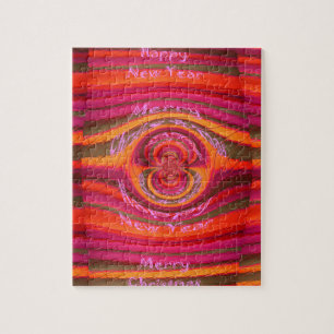 Happy Colors Frohe Weihnachten glückliche Neujahrs Puzzle