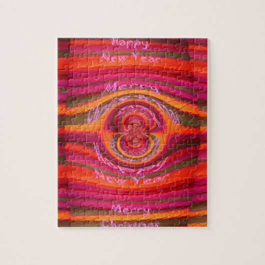 Happy Colors Frohe Weihnachten glückliche Neujahrs Puzzle (Vertikal)