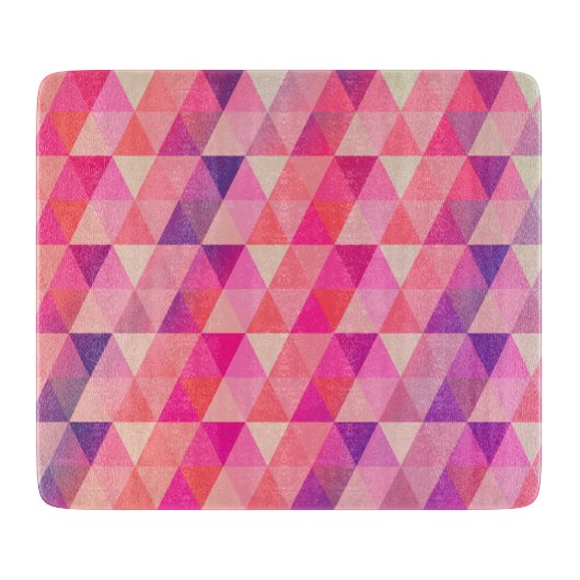 Happy Colors Geometric Triangles Pattern Schneidebrett (Vorderseite)