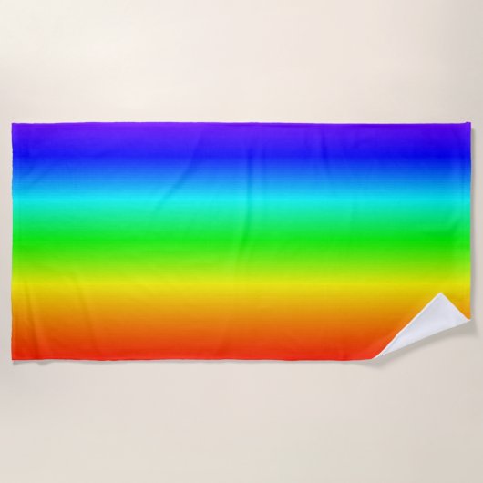 Happy Colors Rainbow Gradient Striping Muster Strandtuch (Vorderseite)