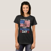Happy Columbus Day 1492 American Flag T-Shirt (Vorne ganz)