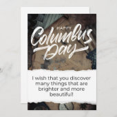 Happy Columbus Day Card Einladung (Vorne/Hinten)