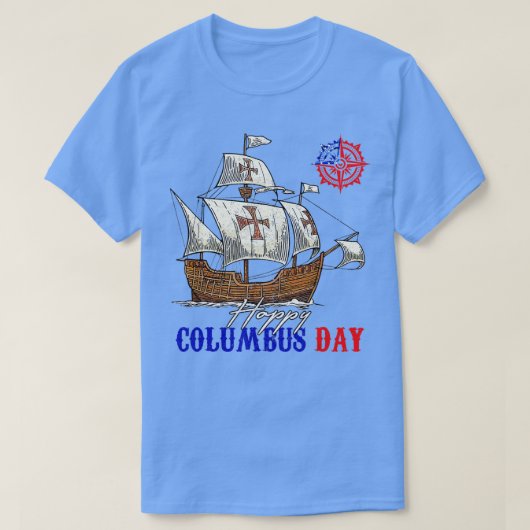 Happy Columbus Day Christopher Columbus Italian Na T-Shirt (Design vorne)