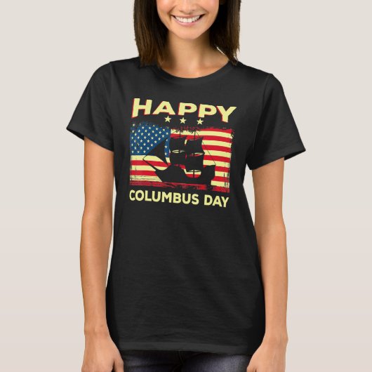Happy Columbus Day Discovery Italiener Explorer T-Shirt (Vorderseite)