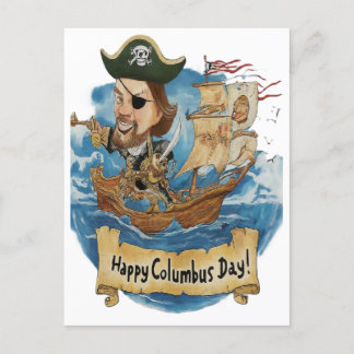 Happy Columbus Day Einladungspostkarte