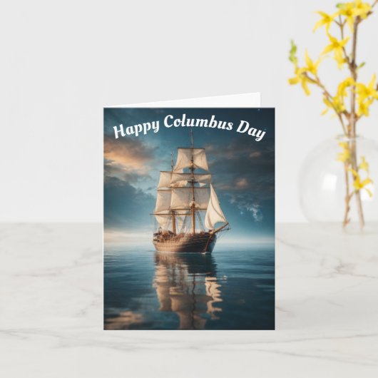 Happy Columbus Day | Karte (Gelbe Blume)