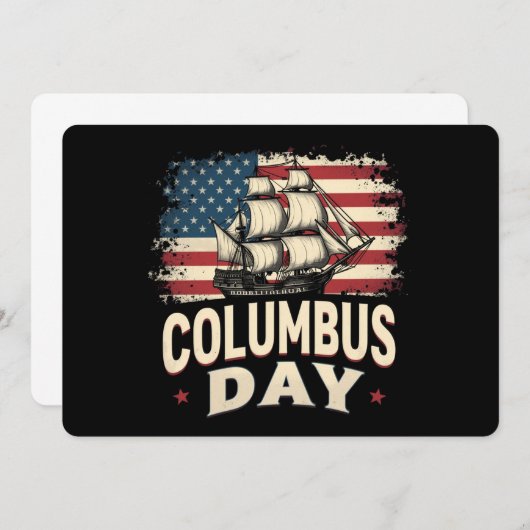 Happy Columbus Day of Exploration and Reflection Einladung (Vorne/Hinten)