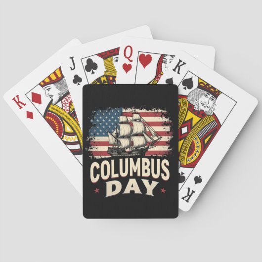Happy Columbus Day of Exploration and Reflection Spielkarten (Rückseite)
