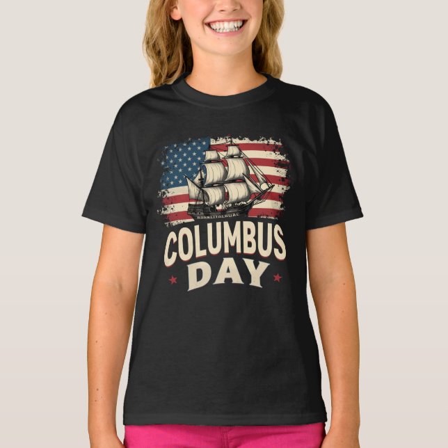 Happy Columbus Day of Exploration and Reflection T-Shirt (Vorderseite)