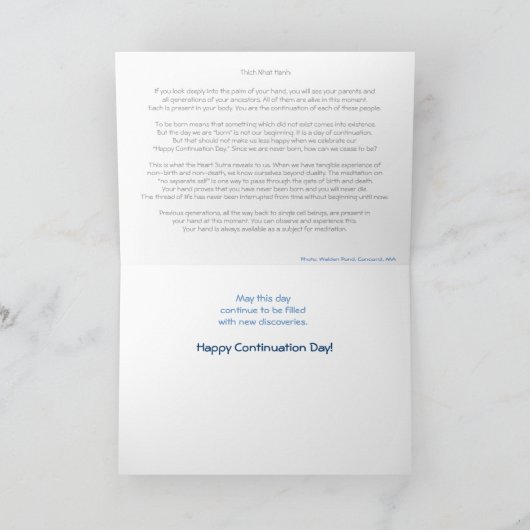 Happy Continuation Day Karte (Innenseite)